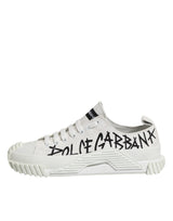 Dolce & Gabbana White Logo Graffiti Low Top Sneakers Shoes
