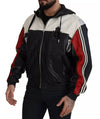 Dolce & Gabbana Black Leather Hooded Blouson Jacket