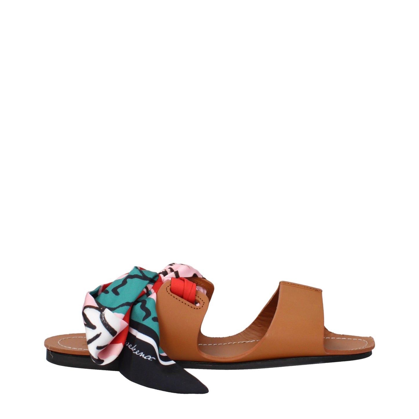 Max Mara Brown Leather Flat Sandals