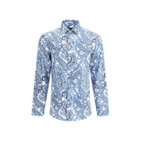 Etro Light Blue Cotton Pattern Shirt