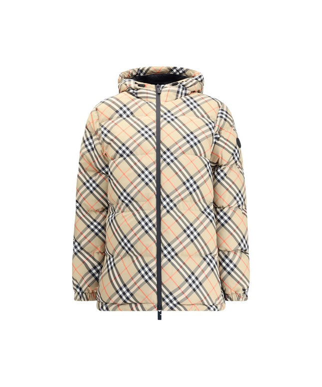 Burberry Hooded Check Down Jacket