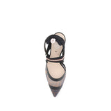 Fendi Black Calf Leather Bos Taurus Mid Heel Pumps