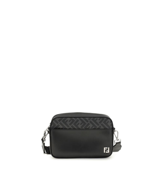 Fendi FF leather and canvas Shoulder Bag