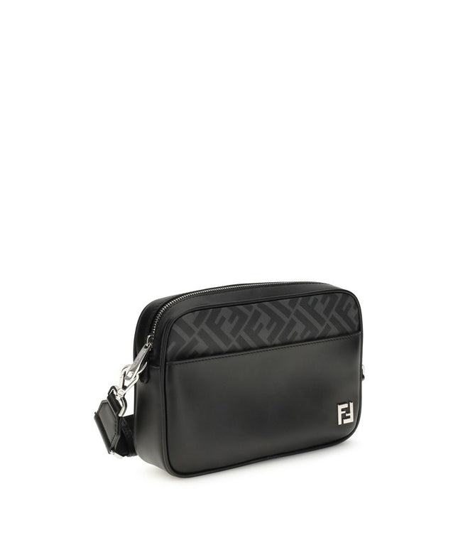 Fendi FF leather and canvas Shoulder Bag