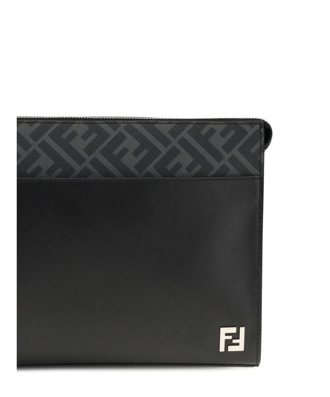 Fendi Leather FF canvas Pouch