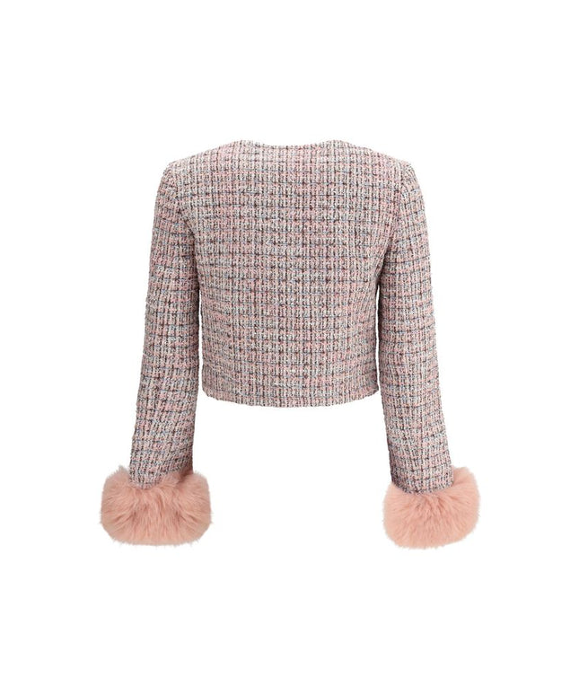Self-Portrait Bouclé fur cuffed Jacket