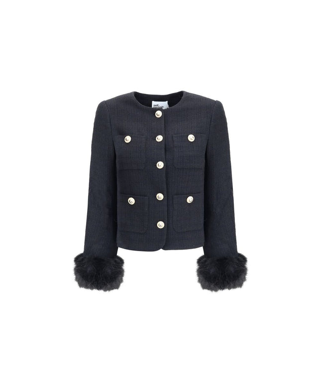 Self-Portrait Fur cuffed Jacket