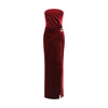 Self-Portrait Velvet bandeau long Dress