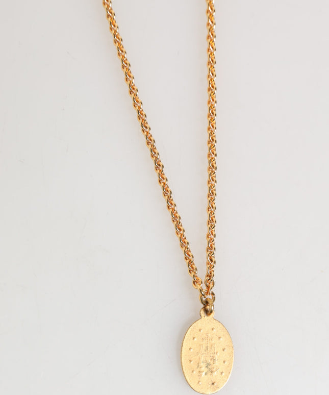 Dolce & Gabbana Gold Medallion Metal Chain Charm Men Pendant Necklace