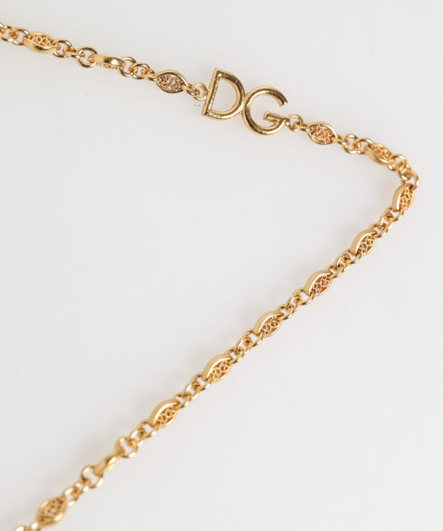 Dolce & Gabbana Lapel Pin Cross Logo Gold Chain Mens Accessories Brooch
