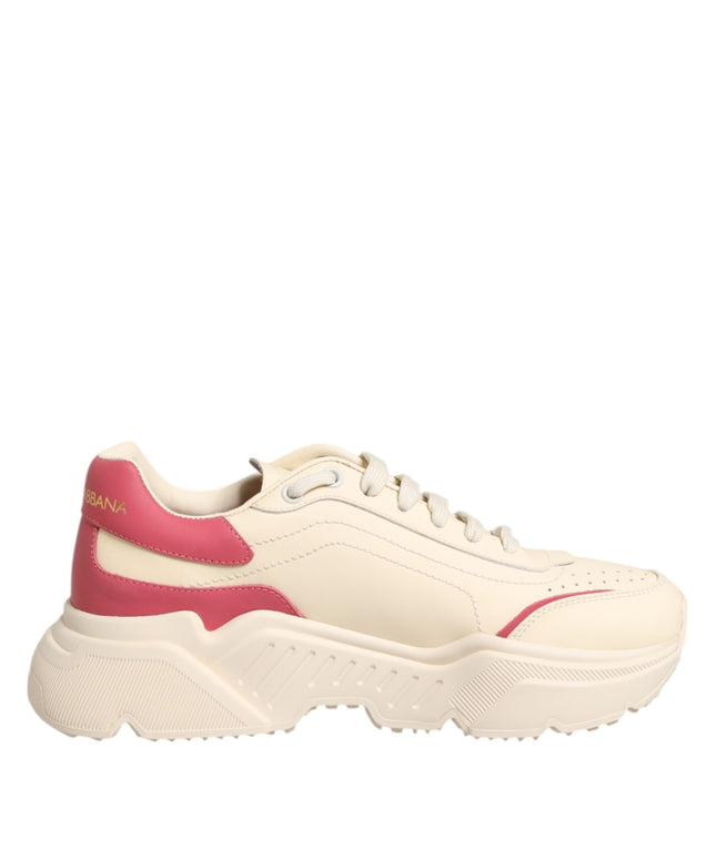 Dolce & Gabbana Beige Leather Daymaster Women Sneaker Shoes
