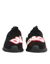 Dolce & Gabbana Black Grey Slip On Sorrento Sneakers Shoes