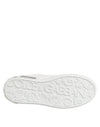 Dolce & Gabbana White Purple Leather Low Top Sneakers Shoes