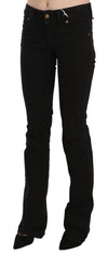 John Galliano Black Low Waist Slim Leg Skinny Denim Casual Pants Jeans