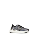 PINKO Gray Fabric Low Top Sneakers