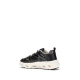 PINKO Black Calf Leather Bos Taurus Chunky Sneakers