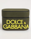Dolce & Gabbana Army Green Rubber Logo Embossed AccessoryAirpods Case