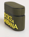 Dolce & Gabbana Army Green Rubber Logo Embossed AccessoryAirpods Case