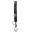 Dolce & Gabbana Black Silver Nylon DG Crown Men's Holder Keychain Keyring
