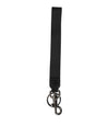 Dolce & Gabbana Black Red Logo Polyester Brass Holder Keychain Keyring