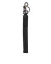 Dolce & Gabbana Black Blue DG Logo Polyester Brass Holder Keychain Keyring