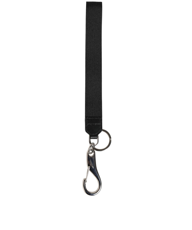 Dolce & Gabbana Black Burgundy Nylon DG Logo Crown Holder Keychain Keyring