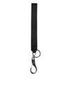 Dolce & Gabbana Black Burgundy Nylon DG Logo Crown Holder Keychain Keyring