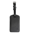 Dolce & Gabbana Black Textured Leather DG Logo Travel Luggage Tag Keyring