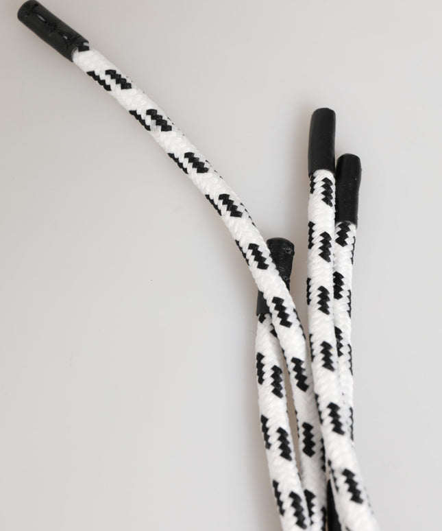 Dolce & Gabbana Black White Polyester Tape String DG Logo Keychain Keyring