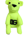 Dolce & Gabbana Neon Green Bear Embroidered Logo Men Keychain ClaspKeyring