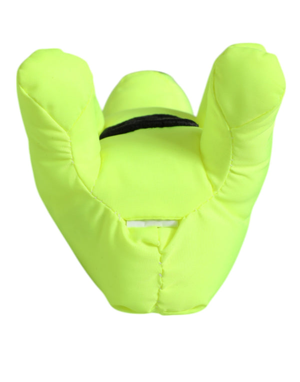 Dolce & Gabbana Neon Green Bear Embroidered Logo Men Keychain ClaspKeyring
