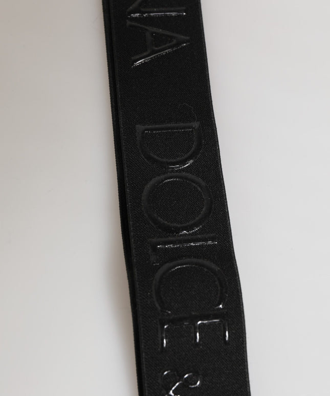 Dolce & Gabbana Black Polyester Stretch Rubberised DG Logo Men Keychain