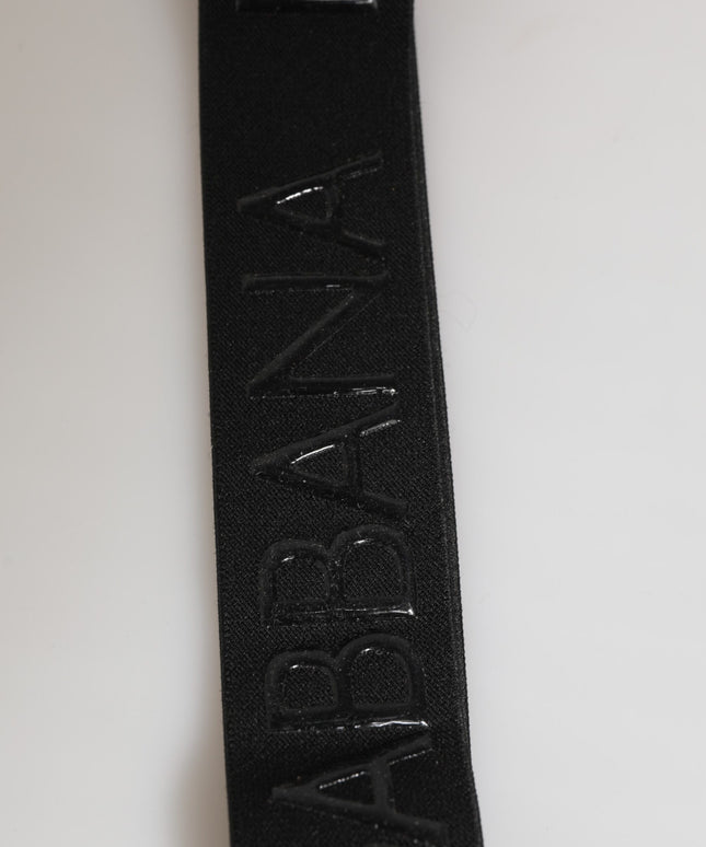 Dolce & Gabbana Black Polyester Stretch Rubberised DG Logo Men Keychain