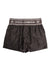 Dolce & Gabbana Brown Polyester Logo Elastic Waistband Swimwear