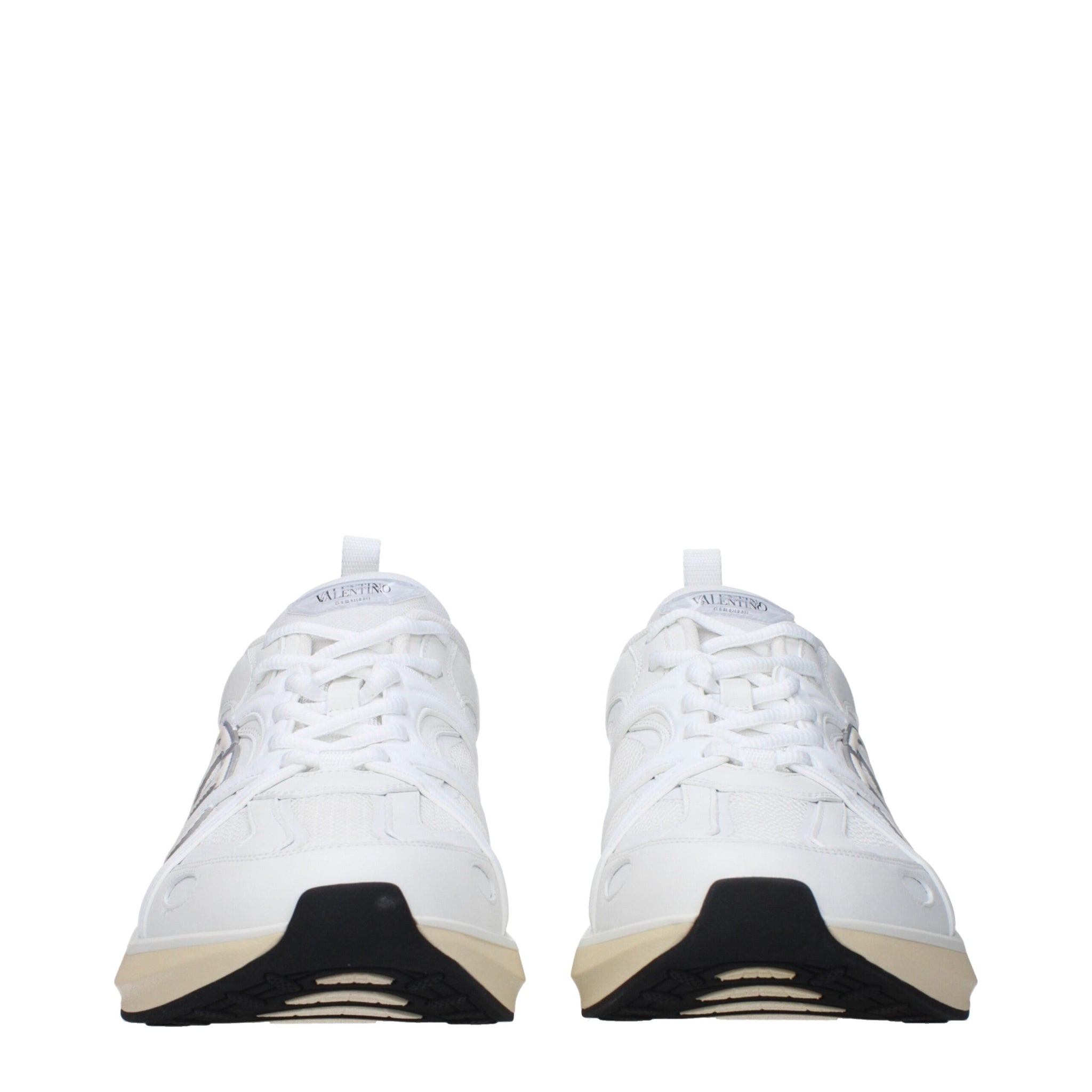 Valentino Garavani White Fabric Athletic Sneakers