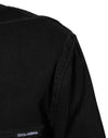 Dolce & Gabbana Black Cotton Denim Stretch Button Up Jacket