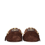 Valentino Garavani Brown Leather Slippers