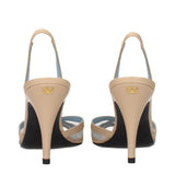 Valentino Garavani Beige Leather Stiletto Heel Sandals