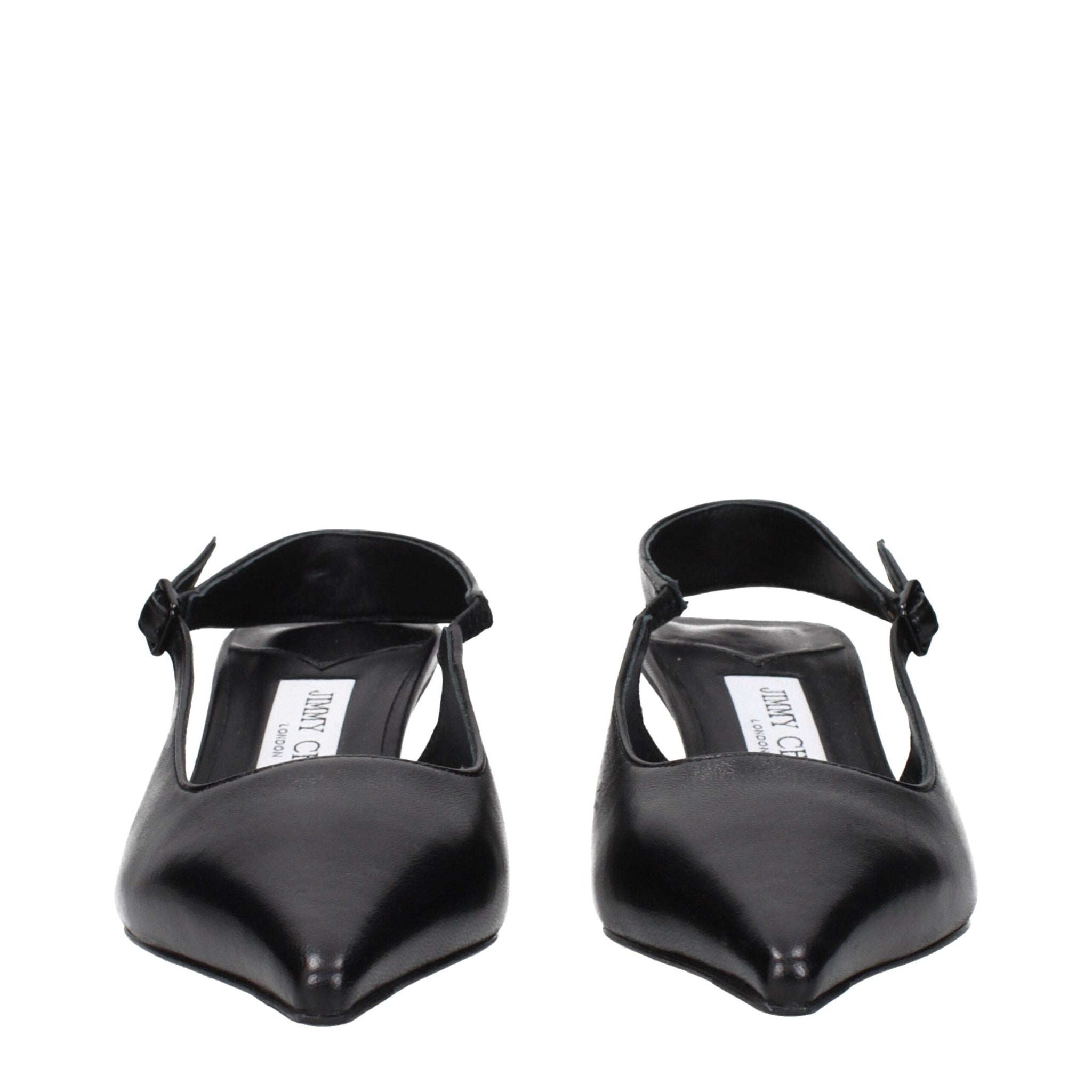 Jimmy Choo Black Leather Flat Sandals