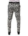 Dolce & Gabbana Black White Abstract Print Cotton Blend Pants