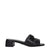 Prada Black Leather Flat Sandals