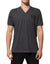 Dolce & Gabbana Grey Cotton V-Neck Logo Plaque Melange T-Shirt