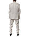 Dolce & Gabbana Light Cream Linen Embroidered 2 Piece Suit