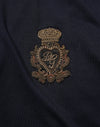 Dolce & Gabbana Navy Blue Cotton Crown Crest Logo Men T-Shirt
