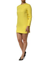 Dolce & Gabbana Yellow Viscose Acetate Mini Long Sleeve Dress