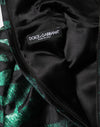 Dolce & Gabbana Black Green Metallic Jacquard Mini Long Dress
