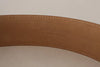 Costume National Brown Leather Gold Metal Oval Buckle Belt