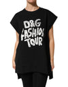 Dolce & Gabbana Black Cotton Sleeveless DG Fashion Top