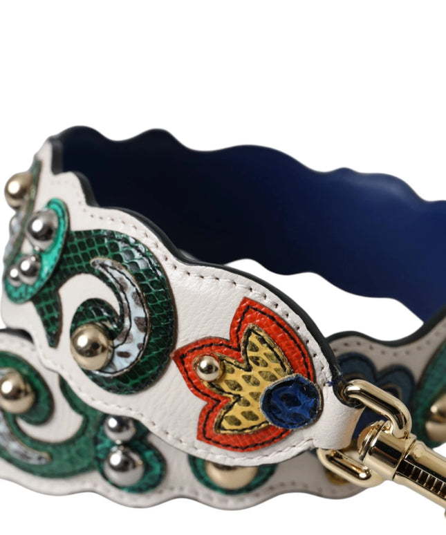 Dolce & Gabbana White Leather Handbag Belt Accessory Shoulder Strap