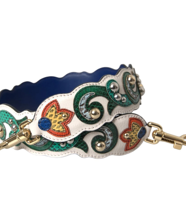 Dolce & Gabbana White Leather Handbag Belt Accessory Shoulder Strap
